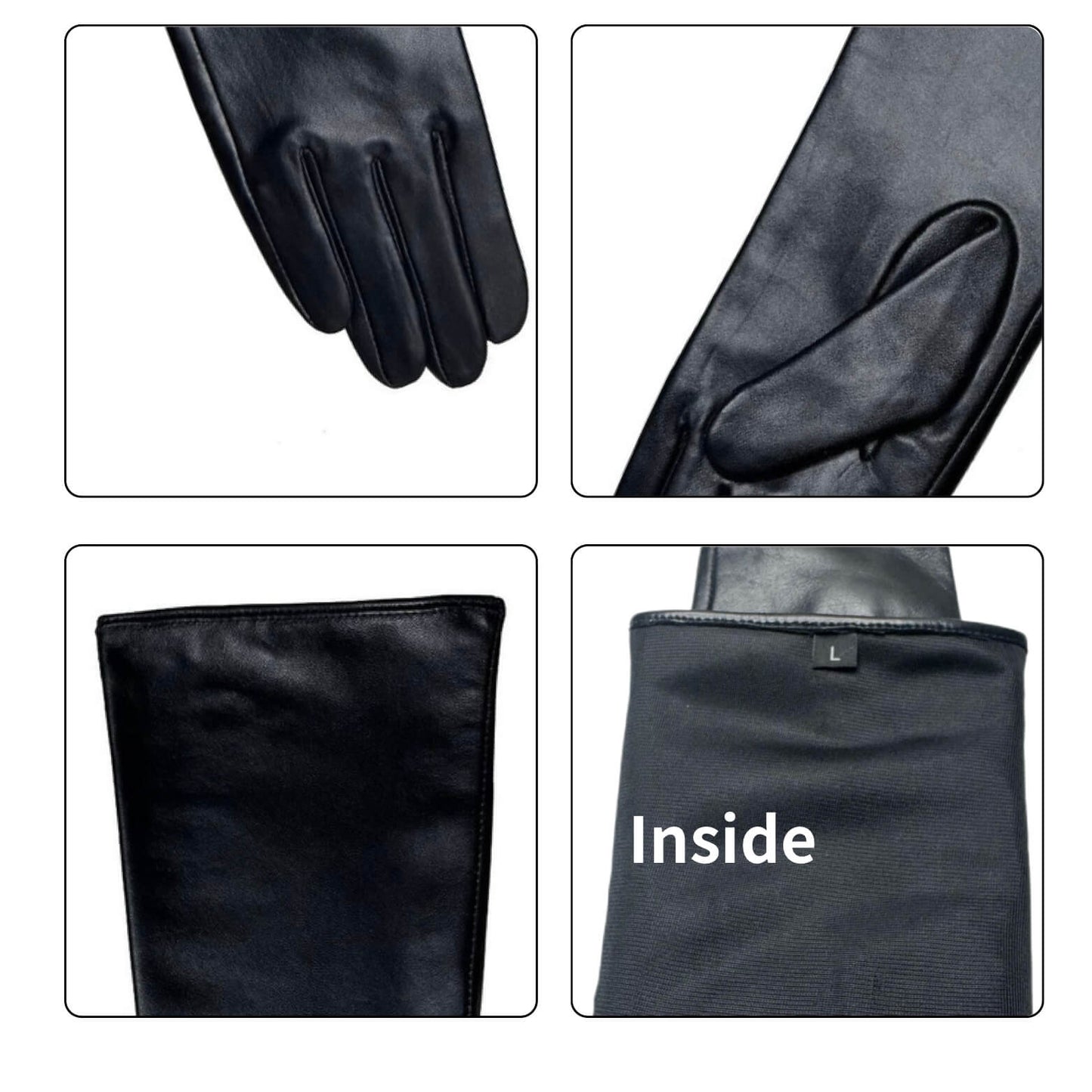 Women’s Sheepskin Driving Gloves – 18-Inch Long Cuff, Silk Lining - Black