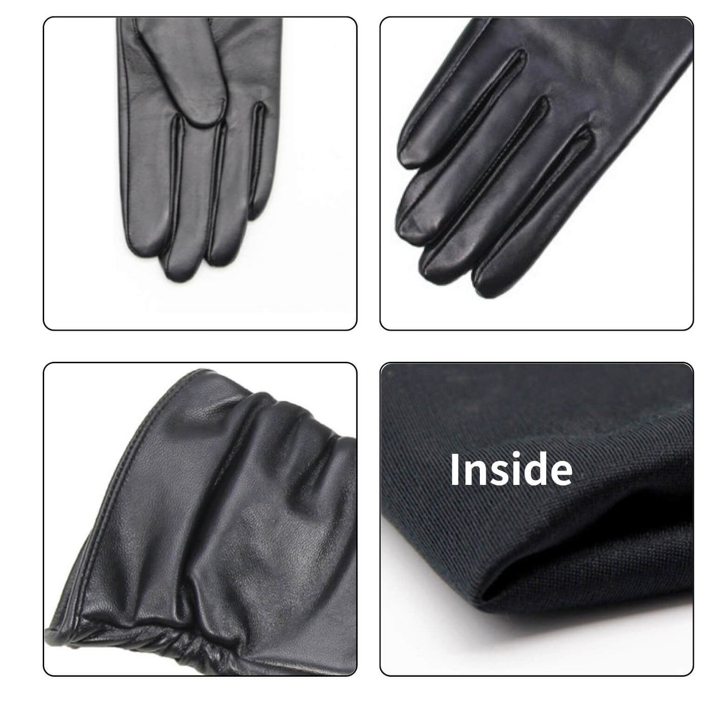 Women’s Long Lambskin Driving Gloves – 11-Inch, Silk Lining