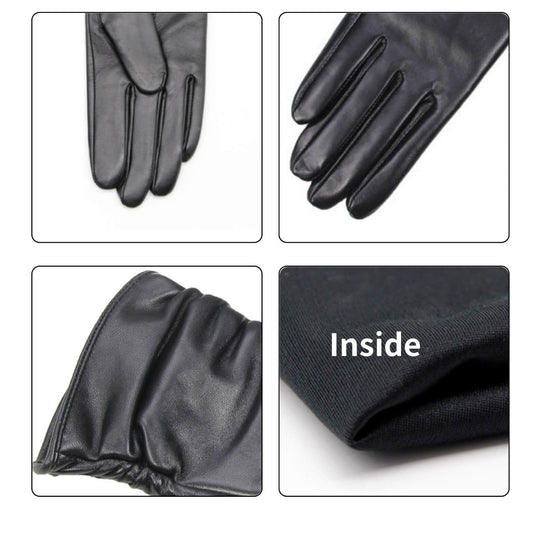 Women’s Long Lambskin Driving Gloves – 11-Inch, Silk Lining