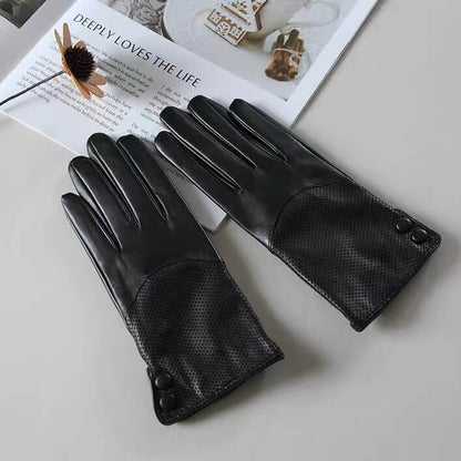 Women’s Sheepskin Driving Gloves – Lightweight & Breathable with Perforated Back